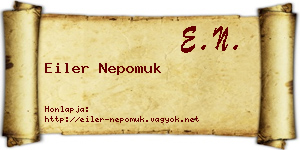 Eiler Nepomuk névjegykártya